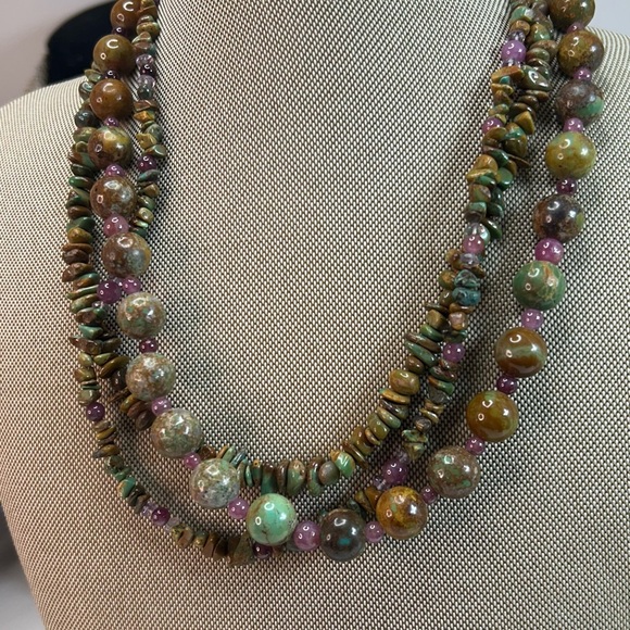 Jay King | Jewelry | Vintage Jay King Turquoise And Ruby Beaded 3strand